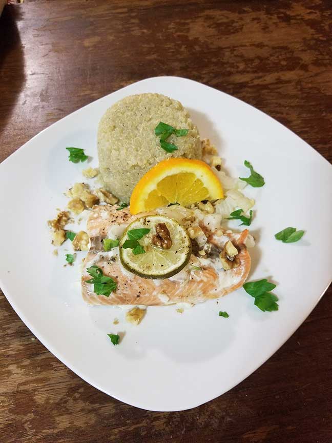 citrus salmon with quinoa